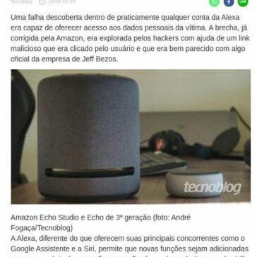 Amazon Alexa tinha falha que permitia acesso a dados pessoais – Central de Notícias