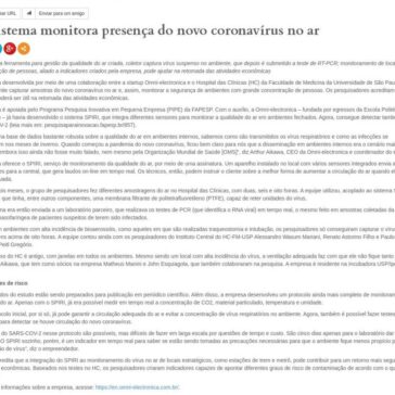 7. Sistema monitora presença do novo coronavírus no ar – Jornal da Ciência
