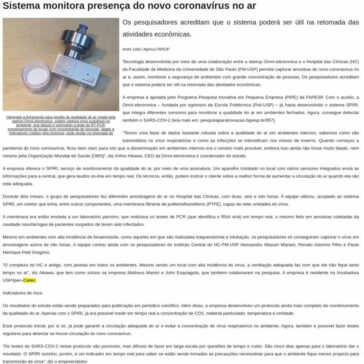 Sistema monitora presença do novo coronavírus no ar – MT HOJE