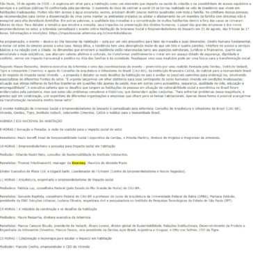 DIA NACIONAL DA HABITAÇÃO | Artemisia promove debate online para discutir habitação de interesse social e empreendedorismo de impacto – Blog Cabresto