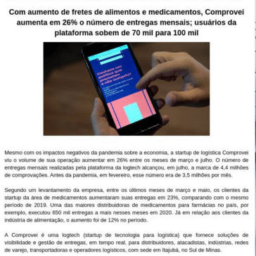STARTUP MINEIRA QUE AJUDA EMPRESAS A DIGITALIZAR A LOGÍSTICA DE ENTREGAS SUPERA NÚMEROS PRÉ-PANDEMIA – O Corvo-Veloz