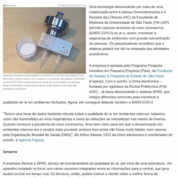Sistema desenvolvido em SP monitora presença do novo coronavírus no ar – Portal do Governo do Estado de São Paulo