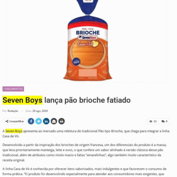 Seven Boys lança pão brioche fatiado – Newtrade