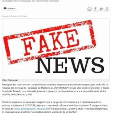Coronavírus Sem Fake n° 10: É falso que pesquisa questione eficácia de isolamento – ATA News