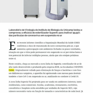 Esterilizador que elimina coronavírus do ar é mais uma arma contra a Covid-19 – Gene PME