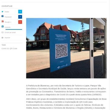 Sistema QR-Code em estabelecimentos ajuda a monitorar os casos de Covid-19 em Blumenau – O Blumenauense