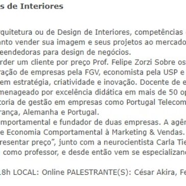 I Encontro de Gestão para Arquitetos e Designers de Interiores – Fian Brasil