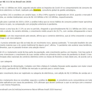 E-commerce deve faturar R$ 111 bi no Brasil em 2020 – Investe São Paulo