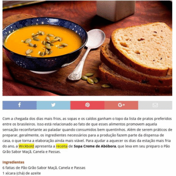 Sopa Creme de Abóbora e Gengibre – Padaria Moderna
