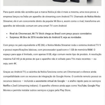 Nokia lança aparelho com Android TV que parece bastante “inspirado” na Mi Box – Tech na Net