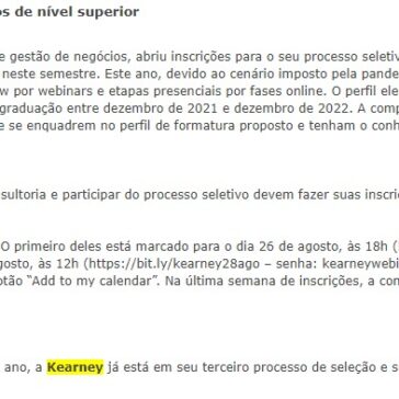 Kearney inicia seleção remota de estagiários de nível superior – Folha Vitória Online