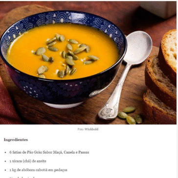 Receita de Sopa creme de abóbora e gengibre – Comida e Receitas