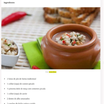 Receita de Caldinho de feijão tradicional – Comida e Receitas