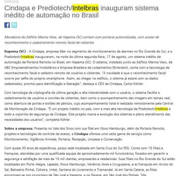Cindapa e Prediotech/Intelbras inauguram sistema inédito de automação no Brasil – ACI