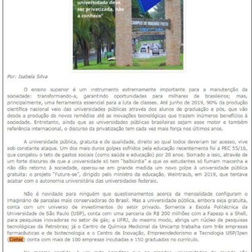 Um espectro ronda a universidade pública: a privatização e suas mentiras – O Calçadão