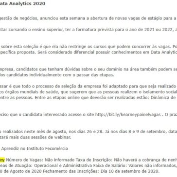 Kearney – Vagas de Estágio em Data Analytics 2020 – Estágio BR