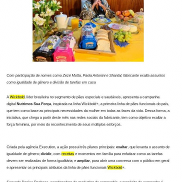 Campanha digital da Wickbold destaca empoderamento feminino e momentos em família na quarentena – Alex Ferraz