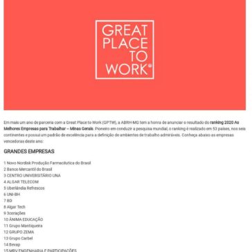 GPTW Minas Gerais 2020: Conheça as melhores para se trabalhar – ABRH