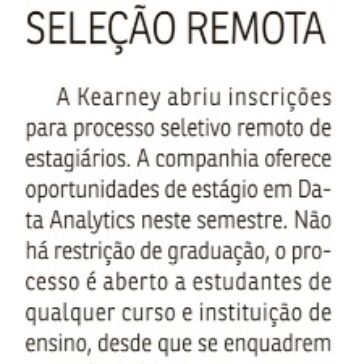 Chances de estágio e jovem aprendiz – Correio Braziliense