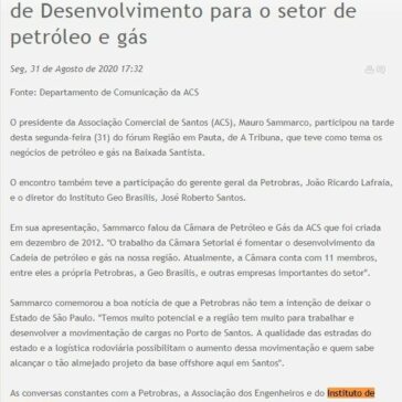 Mauro Sammarco participa de live sobre Petróleo e Gás – Associação Comercial de Santos