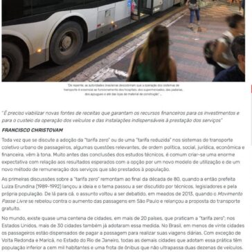 OPINIÃO: A polêmica “Tarifa Zero” – Diário do Transporte