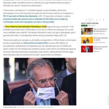 Filantrópicas lançam manifesto contra aumento de impostos na reforma tributária – MSN Brasil