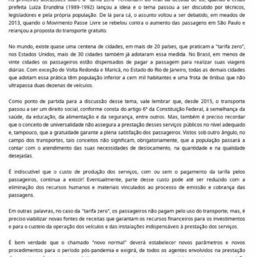 A polêmica “Tarifa Zero” – NTU