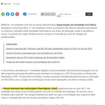 Filantrópicas lançam manifesto contra aumento de impostos na reforma tributária – Terra