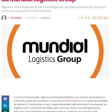 Trama Comunicação é a nova agência da Mundial Logistics Group – ABC da Comunicação