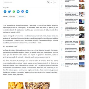 Como e porque turbinar o consumo de fibras – Meio Norte Onlin