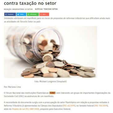 Entidades filantrópicas assinam manifesto contra taxação no setor – Observatório do 3° Setor