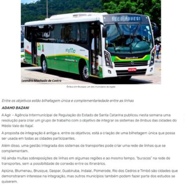 Santa Catarina institui grupo de trabalho para integrar sistemas de ônibus do Médio Vale – Diário do Transporte