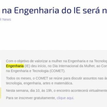 Reunião Mulheres na Engenharia do IE será nesta quinta-feira – ABIFER