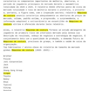 Tamanho Indústria, Fatores de Crescimento, os principais líderes, Estratégia de Desenvolvimento, Futuro Tendências, Análise Histórica, cenário competitivo.. – Moldes Costura