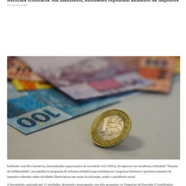 Reforma tributária: em manifesto, entidades repudiam aumento de impostos – Observatório Manaus