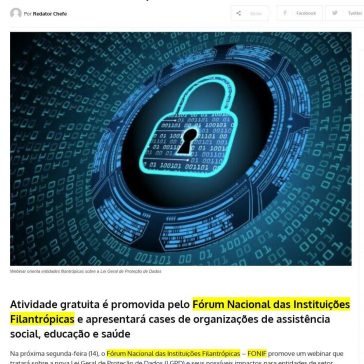 Webinar orienta entidades filantrópicas sobre a Lei Geral de Proteção de Dados – portalmaratimba.com.br