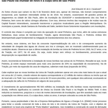 São Paulo vai inundar de novo e a culpa será de São Pedro – Cidade de Marília.Com