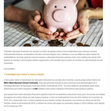 Educação financeira nas escolas: mudança cultural – Melhor Escola