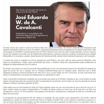 São Paulo vai inundar de novo e a culpa será de São Pedro – Catanduva na Net