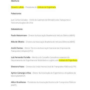 2° Encontro Internacional – Liderança Chilena na Implantação de Transporte Limpo – Aeamesp