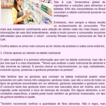 Quatro erros comuns ao ler rótulos de produtos alimentícios – Jaciara Barros