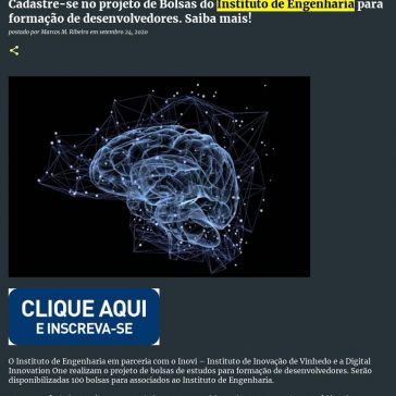 Cadastre-se no projeto de Bolsas do Instituto de Engenharia para formação de desenvolvedores. Saiba mais! – Bunifeitabira