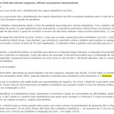 Restrições migratórias nos EUA não afetam negócios, afirma economista internacional – Central das Notícias