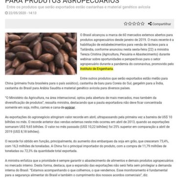 Brasil alcança abertura de 60 mercados para produtos agropecuários – Datagro
