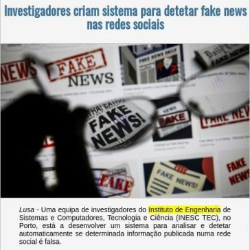 Investigadores criam sistema para detetar fake news nas redes sociais – EexpoNews