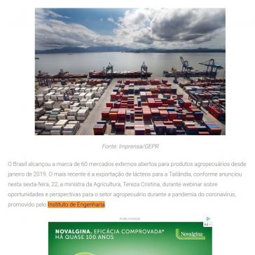 Brasil alcança abertura de 60 mercados para produtos agropecuários – MilkPoint