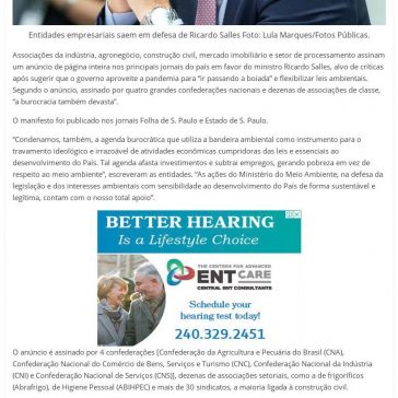 Agronegócio, indústria e construção civil saem em defesa da “boiada” de Salles – Amazônia (On-line)