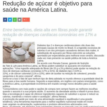 Redução de açúcar é objetivo para saúde na América Latina – Canal da Cana