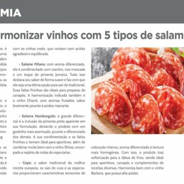 Aprenda a harmonizar vinhos com 5 tipos de salames – Jornal Resumo Zona Sul