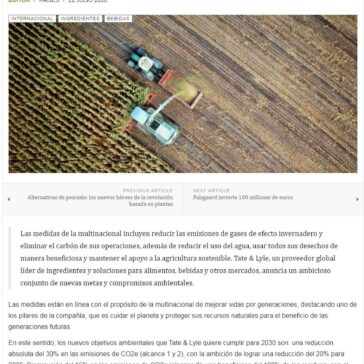 Tate & Lyle anuncia nuevas metas ambientales – Food News Latam